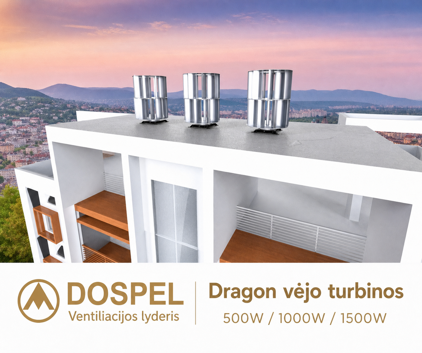 Dragon vėjo turbinos 500W 1000W 1500W